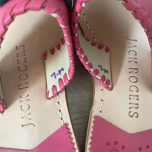 Jack Rogers Beaded Icon Leather Sandal Pink Multicolor Bead Women’s US Size 7.5 - Picture 9 of 9